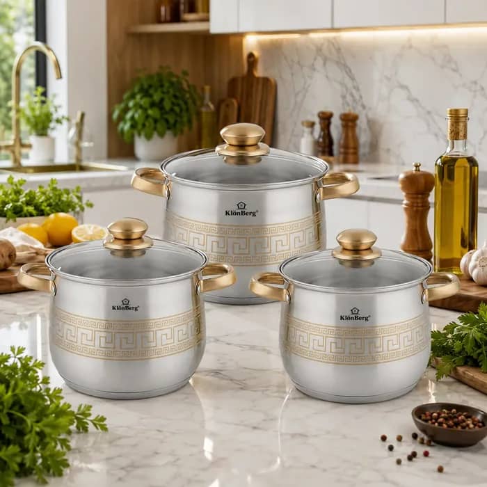 products.photoOf Stainless Steel 6-Piece Stock Pot Set with 5-Layer Base KB-3043