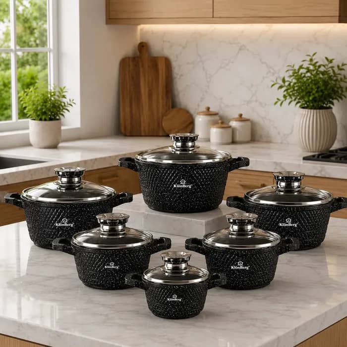 products.photoOf KlönBerg 12-Piece Ceramic Marble Non-Stick Cookware Set KB-3844